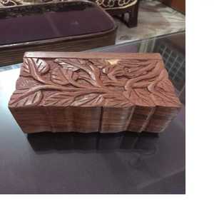 Teal Blue Bone Inlay Floral Jewelry Box Handcrafted Rectangular Wooden Keepsake <b>Chest</b> Luxury Mother of Pearl Style <b>Storage</b> Bin - Product Image 3