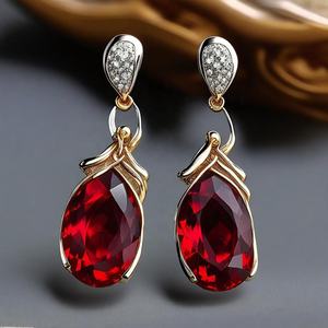 ต่างหูโกเมนเงินสเตอร์ลิงสำหรับผู้หญิงและเด็กผู้หญิงทำจากเงินแท้925ออกแบบได้ตามต้องการ - Product Image 4