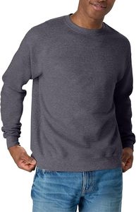 <b>Men's</b> Crew Neck Pullover <b>Sweatshirt</b> Long Sleeve Solid Heather <b>Grey</b> Casual Regular Fit - Product Image 6