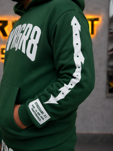 Survêtement unisexe noir à capuche, manches longues, fermeture éclair sur le devant, coupe ample, sweat-shirt et pantalon, streetwear, impression de lettres, vêtements d'automne - Product Image 4
