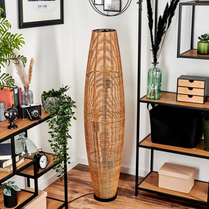 Retro Hand Woven rattan wicker <b>standing</b> Floor Lamps <b>living</b> <b>room</b> Decoration design 2026 - Product Image 2