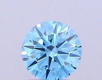 Diamant CVD cultivé en laboratoire, forme ronde, bleu vif fantaisie, clarté VVS2, polissage excellent, brillant, certifié IGI, bijoux fins