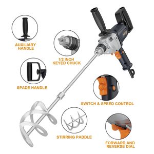 Trapano Miscelatore Elettrico con Cavo da 1/2 Pollice, Motore 9A, Set Miscelatore per Calcestruzzo e Fango con Impugnatura a Spade - Product Image 3