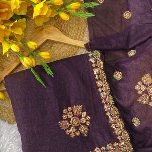 Saree Luxuoso Feito à Mão para Mulheres |   Coleção de Moda para Festas e Casamentos de Designers em Alta - Product Image 2