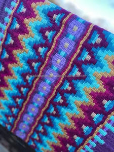 Almohadillas de sillín tejidas a mano DE DOBLE TEJIDO de lana de Nueva Zelanda de la mejor calidad, colores atractivos, manta de caballo para espectáculo occidental - Product Image 2