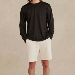 T-shirt unisexe 100 % coton vintage, coupe ample, col rond, manches longues, imprimé décontracté d'été, vente en gros, t-shirts doux délavés pour hommes - Product Image 4