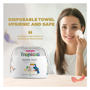 Mamamy Tropical OEM/ODM 100% Natural Non-Woven Fabric High Quality Ultra-Soft Compressed Disposable Rectangular Face Towel - Product Image 5