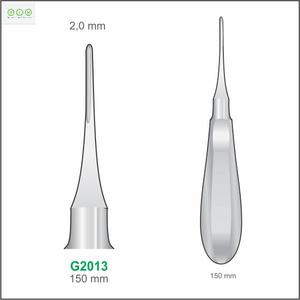 เครื่องมือถอนรากฟันปลายตรง ขนาด 3.0 มม. ทำจากสแตนเลส 420 ด้ามจับแบบกลวง ยาว 140 มม. สามารถนึ่งฆ่าเชื้อและนำกลับมาใช้ใหม่ได้ - Product Image 6