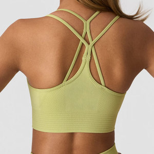 Vêtements d'été très demandés pour femmes, tenue de sport pour la course en extérieur, soutien-gorge dos croisé, couleur unie, bretelles réglables, coupe ajustée - Product Image 2
