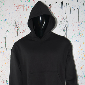 Sudadera con capucha negra de 450 GSM con logotipo personalizado bordado/impreso, corte holgado para hombres, mujeres y unisex. - Product Image 1