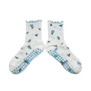 OEM Custom Autumn Pilates <b>Socks</b> Ruffled Cuff Crew <b>Socks</b> Non Slip Dot <b>Grip</b> Soft Comfortable Indoor Fitness Yoga Bottom Trendy - Product Image 5