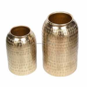 High Quality Cast Aluminium <b>Decorative</b> <b>Vase</b> Rough Casted Antique and Black Finish Modern Table <b>Vase</b> by Azora Industries - Product Image 3