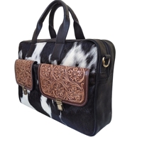 Bolso Mensajero para Portátil Unisex de Cuero Genuino Premium, Estilo Vintage Occidental, Hecho a Mano, Desmontable, Ligero y Transpirable
