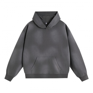 Sweat à capuche unisexe oversize vintage délavé à l'acide, personnalisable avec logo, streetwear, pull délavé pour hommes, ODM OEM - Product Image 2