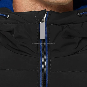 Blouson d'hiver matelassé pour homme OEM, tendance, col montant uni, décontracté, coupe bomber, à capuche, imperméable, coupe-vent, style urbain - Product Image 3