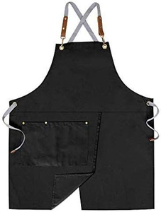 Black Polyamide <b>Work</b> Coverall Adjustable Crossback Unisex <b>Waterproof</b> Dust Proof Multi Pocket Utility Workshop Repair Maintenance - Product Image 1