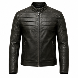 Luxury Genuine <b>Leather</b> Jacket Men Premium Motorcycle Fashion Outerwear Modern Regular Fit Comfortable Daily Wear Waterproof - Product Image 2