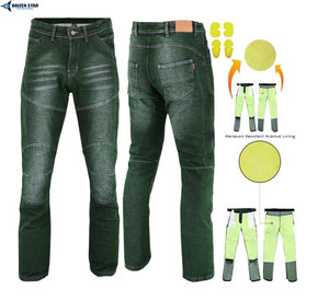 Jean en denim respirant renforcé d'aramide DAIZEN STAR pour moto avec protection en Kevlar, polyester/coton de haute qualité - Product Image 3
