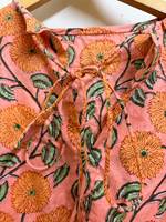 Robe midi florale 100% coton pour femmes, robe d'été bohème décontractée à manches bouffantes, robe de plage pour les vacances, vente en gros
