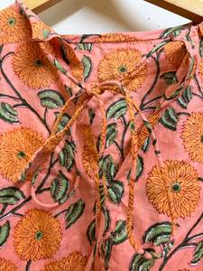 Vestido Midi Floral 100% Algodón para Mujer, Estilo Boho Casual de Verano, con Mangas Abullonadas, para Vacaciones en la Playa, Venta al Por Mayor - Product Image 4
