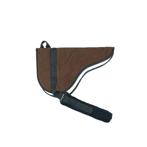 Tapis de selle tout usage marron avec doublure en polaire, matelassé en coton, confortable avec sangle pour l'équitation, personnalisable pour la compétition - Product Image 1