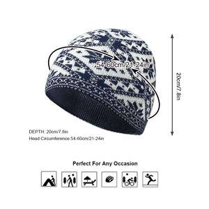 Bonnet en tricot jacquard de qualité supérieure, imprimé, fabriqué avec les meilleurs matériaux, nouvelle collection, vente en gros - Product Image 4
