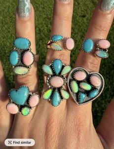 Anillo de piedras preciosas, anillos hechos a mano con baño de plata de ley, colección de joyería de piedras naturales al por mayor, diferentes piedras en diferentes anillos - Product Image 1