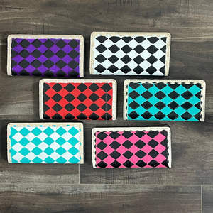 Portefeuille long en cuir véritable à carreaux de qualité supérieure, dernier cri, luxe, RFID, unisexe, style occidental, porte-cartes, pochette - Product Image 4