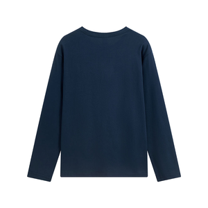 T-shirt à manches longues pour homme, tricoté, couleur unie, col rond, coupe classique, style décontracté, rose, en spandex/polyester, séchage rapide, respirant - Product Image 2