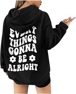 Sudaderas con Capucha Extra Grandes para Mujer, Otoño Invierno 2026, Sudaderas Ligeras de Punto con Logotipo Estampado en la Parte Delantera - Product Image 1