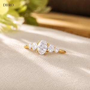 Luxury Moissanite Wedding Bridal <b>Ring</b> 10K Vermeil Yellow Gold Anniversary <b>Ring</b> Oval Cut <b>Diamond</b> Engagement <b>Ring</b> - Product Image 5
