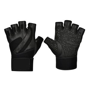 Gants d'entraînement en cuir personnalisés avec logo, demi-doigts, respirants, compatibles écran tactile, pour la gym, le cyclisme et la musculation - Product Image 2