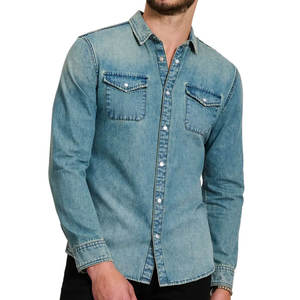 Camisas de Mezclilla para Hombre, Estilo Nuevo, Talla Personalizada, Algodón, Invierno 2026, Camisa Casual de Mezclilla para Hombre en Venta - Product Image 1