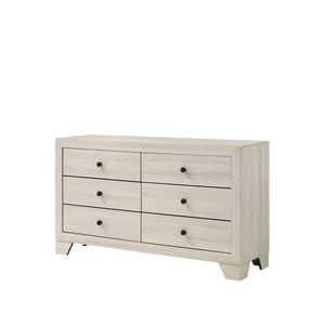 Cassettiera Rustica a Sei Cassetti, 1 Pezzo, Finitura Marrone Bianco Sbiancato, Mobili per Camera da Letto in Legno - Product Image 1