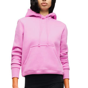 Sudadera con Capucha Rosa Personalizada al por Mayor para Mujer, Sudadera Casual de Forro Polar con Manga Larga y Bolsillo Canguro, Top con Capucha para Invierno, Ropa de Moda - Product Image 3