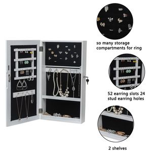 Armadio Portagioielli da Parete con Specchio Salvaspazio e Organizzatore, Elegante Mobile Portagioielli con Spazio per Appendere Gioielli, Spedizione Gratuita - Product Image 3