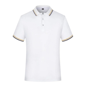 Men's <b>White</b> Short Sleeve <b>Polo</b> Shirt 100% Cotton Pique Knitted Casual Solid Color Anti-Wrinkle Button Design Regular Fit - Product Image 2