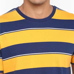 เสื้อยืดคอกลมผู้ชาย ไซส์ใหญ่ แขนสั้น ลายทาง ผ้าฝ้าย ระบายอากาศดี เสื้อยืดโอเวอร์ไซส์สำหรับฤดูร้อน มีทุกไซส์ - Product Image 2