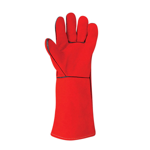 Guantes de Soldadura de Cuero Rojo SILK HAWKS International, Protección Contra Calor, Resistentes al Fuego, Antideslizantes, con Detección de Agujas - Product Image 2