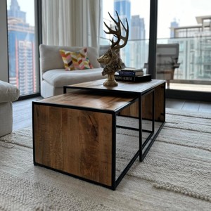 Mesa de Centro Rectangular de Madera Vandana Zenova Mira Nesting para Decoración Moderna de Sala de Estar - Product Image 6