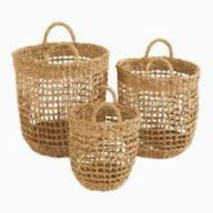 Panier de rangement pliable en forme de U avec poignée cylindrique, tressé à la main en jonc de mer/jute naturel, écologique et durable - Product Image 2