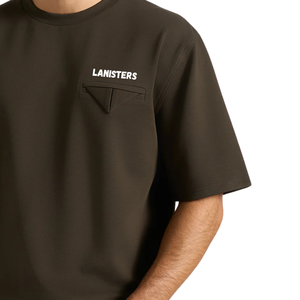 Mens O Neck Short Sleeve <b>T</b> <b>Shirts</b> Chest Patch <b>Pocket</b> Boxy Relaxed Fit Casual Streetwear Wholesale Custom OEMs Cotton Jersey Tees - Product Image 5