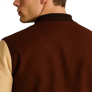 Custom Logo Wool Chenille Embroidery Baseball Letterman <b>Jackets</b> <b>Men</b> Vintage Blank Leather Sleeve Varsity <b>Jacket</b> Cheap Price - Product Image 3