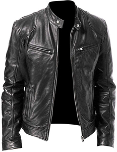best Men's New Design Genuine Leather Jacket for Men Leather Material Full Sleeves Street Wear Professional Leather Jacket - Product Image 4