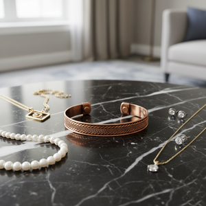 Bracelet manchette magnétique vintage en laiton et cuivre – Jonc tressé ajustable pour hommes et femmes – Bijou soulageant les douleurs arthritiques - Product Image 4