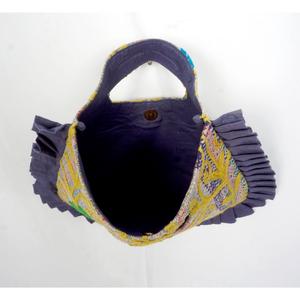 Luxury Trendy Classic Kantha messenger Bag Handmade Mixed Colors Magnetic Closure Ruffles Landscape Pattern Lightweight Foldable - Product Image 3