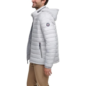 Blouson matelassé effet cuir pour homme, manteau d'hiver chaud à capuche avec garniture en fourrure, fermeture éclair frontale, veste décontractée et tendance pour l'extérieur, vente en gros OEM - Product Image 5