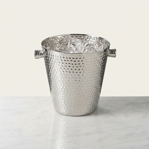 Wholesale Custom Logo Double Layer Champagne Bucket Mirror Finish Stainless Steel Hammered Ice Bucket For Hotels & Barware - Product Image 4