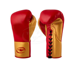 Athletic Leather Boxing <b>Gloves</b> <b>with</b> Non-Slip Comfort <b>Grip</b> Lace-Up Closure Modern Design for Training - Product Image 6