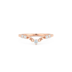 Manufacturing 10K 14K Solid Gold Round Lab Diamond Curved <b>Wedding</b> Band Minimalist Stackable Promise Ring Anniversary Gift Ring - Product Image 2